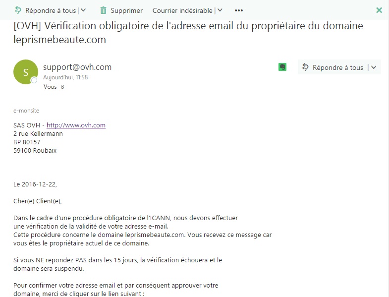 2016 12 22 mail pour validation nom de domaine ovh