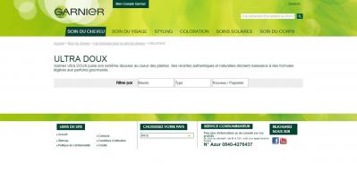 garnier.ch - navigation par filtres